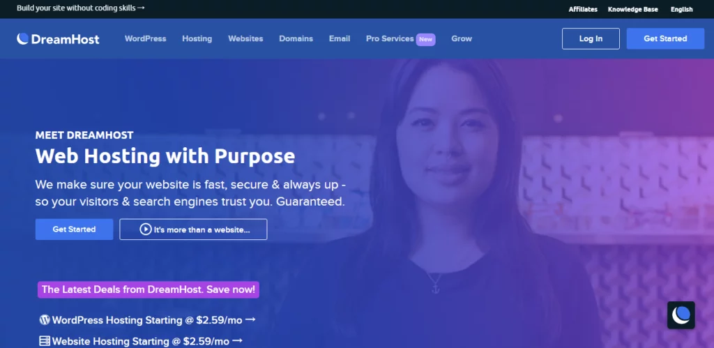 DreamHost Web Hosting For Your Purpose