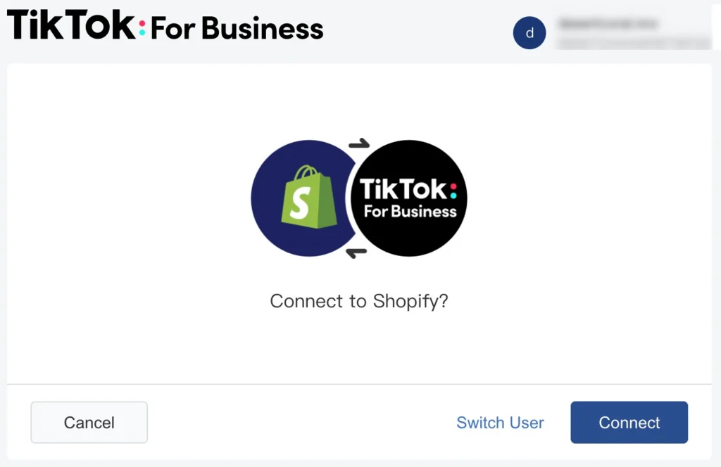 shopify link tiktok business