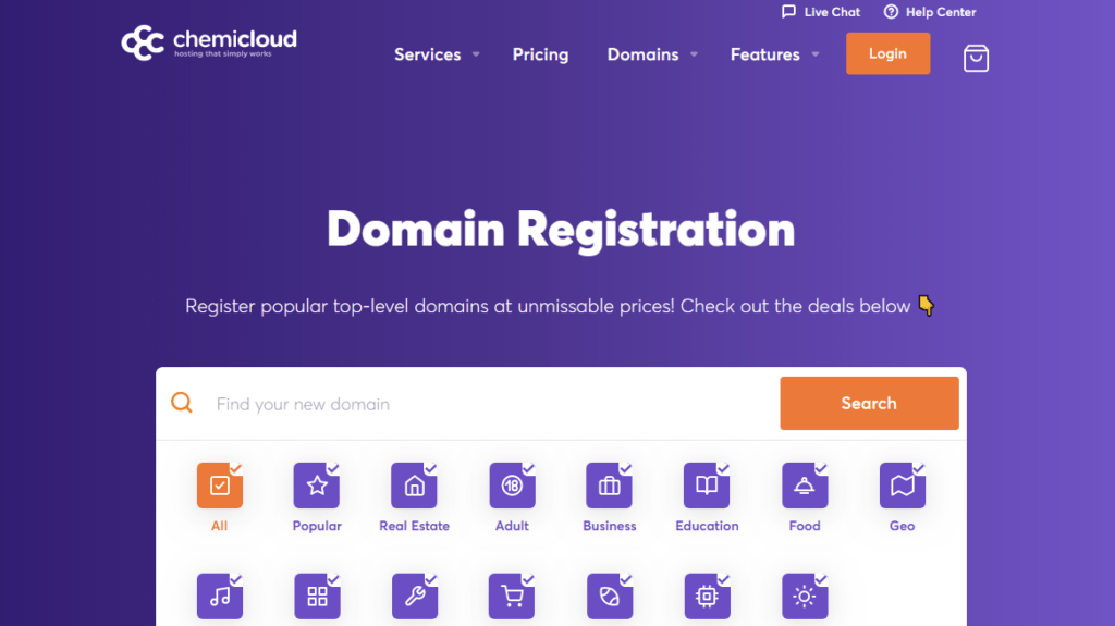 现在也可以在Chemicloud单独注册域名了,Chemicloud domain怎么样?