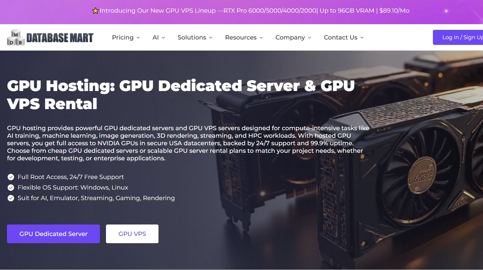 Database Mart 2026 GPU 服务器重磅上新！Blackwell 最新架构震撼来袭